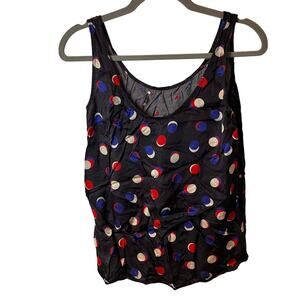 Armani Jeans Polka Dot Sleeveless Satin Tank Top Size 8